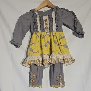 Girls 3/4T Ruffles By Tutu Lulu. Lace Ruffles And Fox